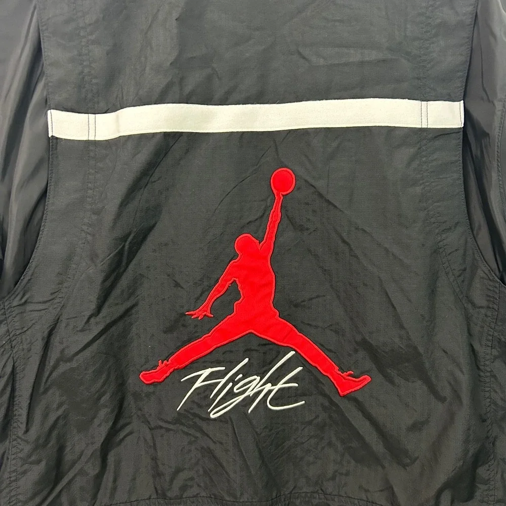 Vintage Jordan Flight Windbreaker Pullover Jacket Black Red Jumpman Logo XL - Picture 8 of 16